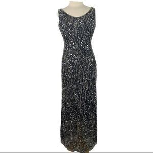 PISARRO NIGHTS Sequin & Bead Sleeveless Gown size 4